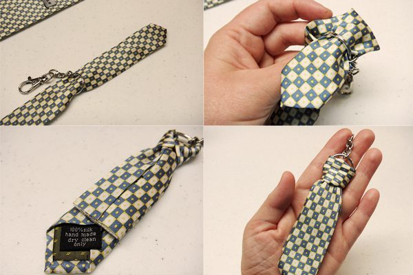 Просто зав'яжіть міні-краватка з старого на кільці брелока і обріжте зайве